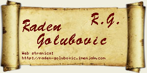 Raden Golubović vizit kartica